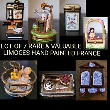 Peint Main Limoges Lot Of 6 Trinket Boxes France Signed Rare & Valuable  picture