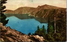 Crater Lake National Park Oregon Postcard Linen Mountain Unposted picture
