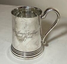 ANTIQUE 1897 Swarthmore college silver-plate track broad jump award trophy mug picture