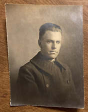1910s WWI US Military Man Sargent Uniform Eagle Buttons Original Photo P11c24 picture