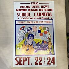 Vintage Carnival Advertising CARDBOARD POSTER - KC, MO - Notre Dame De Sion picture