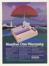 1984 Epson Computer Printer Number 1 Warranty Print Ad picture