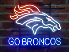 New Denver Broncos Go Broncos Neon Light Sign 19x15 Lamp Real Glass Bar Beer picture