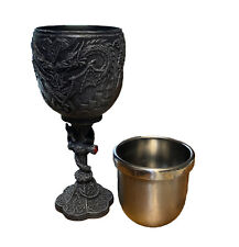 Celtic Gothic Resin Dragon Chalice Goblet Removable Cup Cosplay B74 picture