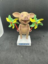 Geico Maxwell the Pig BobbleHead Piggy 2014 Collector's Edition With Pinwheels picture