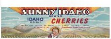 Original SUNNY IDAHO cherry crate label Caldwell Idaho smiling boy picture