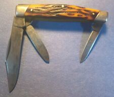Vintage Camillus 73 Sword Brand Stockman Pocket Knife Nickel Silver Delrin Brass picture