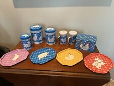 Lot of 10 VTG Country Tin Trays, Canisters, S&P, Recipe Box Farm Animals 1980’s picture