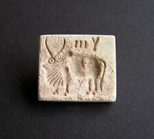 Ancient Seal with Two-Horned Bull and Inscription / Indus Valley C. 2000 BC picture