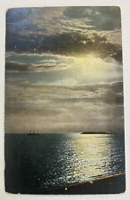 Vintage Postcard c1908 ~ Moonlight View on the Pacific Ocean ~ California CA picture
