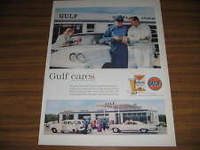 1959 Vintage Ad Gulf Service Station Gas Station Attendant & Customers picture