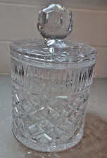Czech MCM Vintage ￼Cut Crystal ￼Ice Bucket -Cookie Jar Canister w/Lid Starburst picture