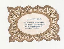 Confidence I will Believe You To be Your Valentine Embossed Vict Card c1880s picture