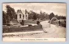 Defiance OH-Ohio, Riverside Cemetery, Antique, Vintage Souvenir Postcard picture
