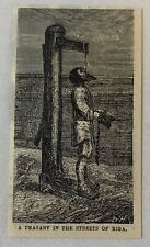 1876 magazine engraving~ PEASANT UNDER THE WATER PUMP AT RIGA Latvia picture