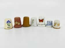 7 vintage thimbles Flowers, Butterflys, September, Susan, Home Sweet Home - wood picture