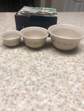 NEW Longaberger Miniature Mixing Bowl Set Pottery Set Collectors Club set of 3 picture