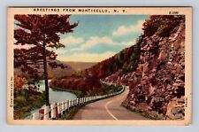 Monticello NY-New York, Scenic Road View, General Greetings, Vintage Postcard picture