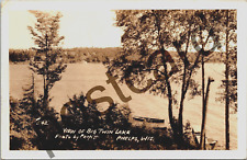 1943 PHELPS WI, View of Big Twin Lake, Photo by Parfitt #542 RPPC postcard jj278 picture