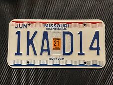 MISSOURI LICENSE PLATE SHOW ME STATE JUNE 2021 1KA D14 picture