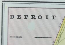 Vintage 1894 DETROIT MICHIGAN Map 14