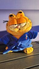 Vtg Garfield Cat in Blue Bath Robe Stuffed Animal Dakin 1981 picture