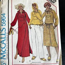 Vintage 1970s McCalls 5864 Dress or Top with Hood Sewing Pattern Medium UNCUT picture