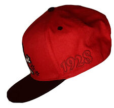 Embroidered Disney World Mickey Mouse 1928  Red Black Chevron Snap back Hat Cap picture