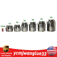 20-60L Stainless Steel Milk Storage Transport Can /Bucket /Milk Pail /Bucket USA picture
