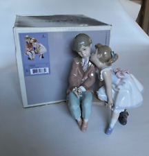 Lladro 7635 TEN AND GROWING, Girl Kissing Boy, retired 1995, w/Orig Box - 7-3/4
