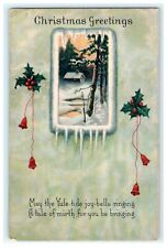 Christmas Greetings Winter Domestic Scene - May Yule Ride Joy Bell Ringing picture