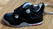 New Mini 3D AIR JORDAN 4 sneaker shoe keychain BLACK/WHITE/GREY picture