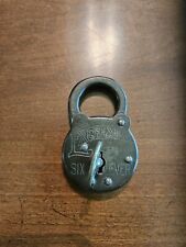 Antique Excelsior Six Lever Padlock Lock With Key Lancaster PA USA Works Great picture
