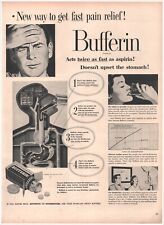1952 Bufferin Pills Medication Pain Relief Vintage Original Magazine Print Ad picture