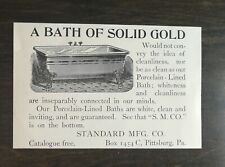 Vintage 1895 Bath of Solid Gold Porcelain-Lined Standard Mfg Co Original Ad 1021 picture