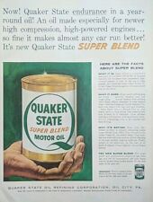 1954 vintage Quaker State motor oil print Ad Retro Tin Can And Logo Wall Art picture