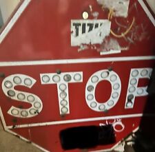 Vintage Stop Sign With REFLECTORS COMPLETE  picture