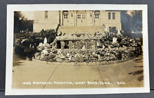 Real Photo Postcard  RPPC West Bend Iowa War Memorial Fountain picture
