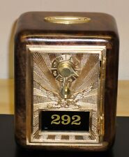 Vintage PO Box Door Bank-Early 1900's Yellow Brass Eagle-Size 1-Burled Walnut picture