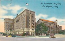 Postcard 1953 California Los Angeles St. Vincent's Hospital autos CA24-1749 picture
