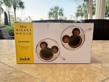 JoyJolt Disney Mickey Mouse 3D Coffee Cups 10oz. 2 Double Wall Glasses. New. picture