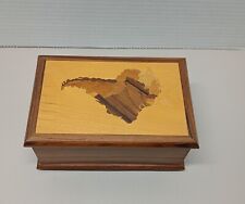 Vintage South American Inlaid Wooden Cigarette Box - Made In Brazil picture