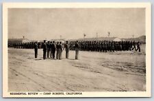 Military~Regimental Review @ Camp Roberts California B&W~Vintage Postcard picture