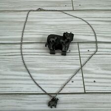 Vintage Torino Pewter Jewelry Set of Cow Earrings, Necklace And Brooch Box picture