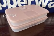 Tupperware Freezer Mates Medium #1 Container 550ml Set of 2 Sheer Blush Pink New picture