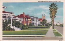Corpus Christi Texas TX South Broadway 1936 Beaumont to Monett MO Postcard C24 picture