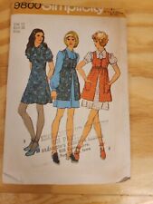 Vintage Simplicity Sewing Pattern 9800 Size 12 Misses Mini Dress And Smock picture