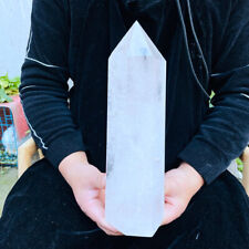 8.31LB  Natural White Clear Quartz Obelisk Crystal Energy Tower Point Healing  picture