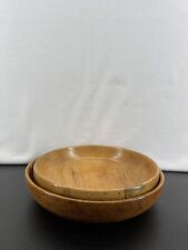 VTG Beautiful Persimmon Wood Shallow Bowl Set picture
