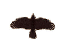 Black Odin Raven Flying Crow Vikings Patch for VELCRO® BRAND Hook Fasteners picture